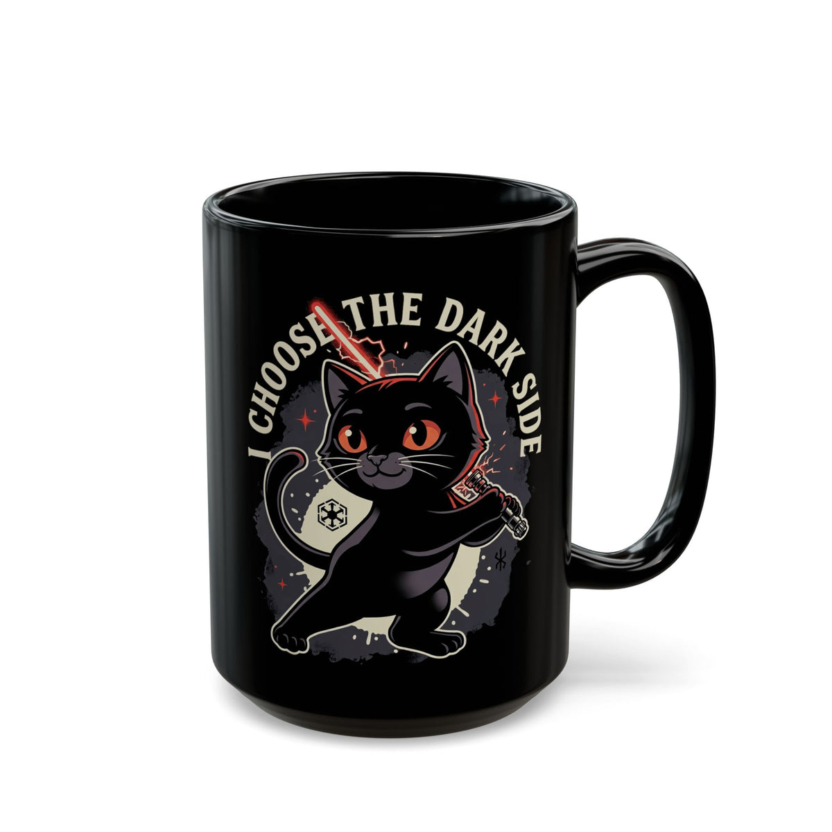 I Choose the Dark Side Black Cat Black Mug