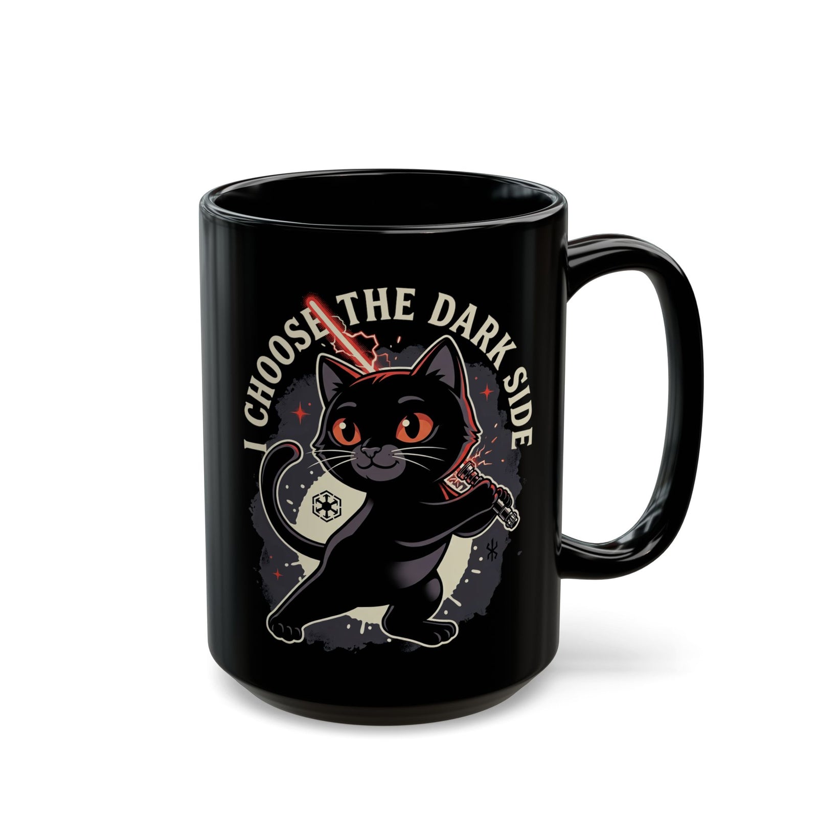I Choose the Dark Side Black Cat Black Mug