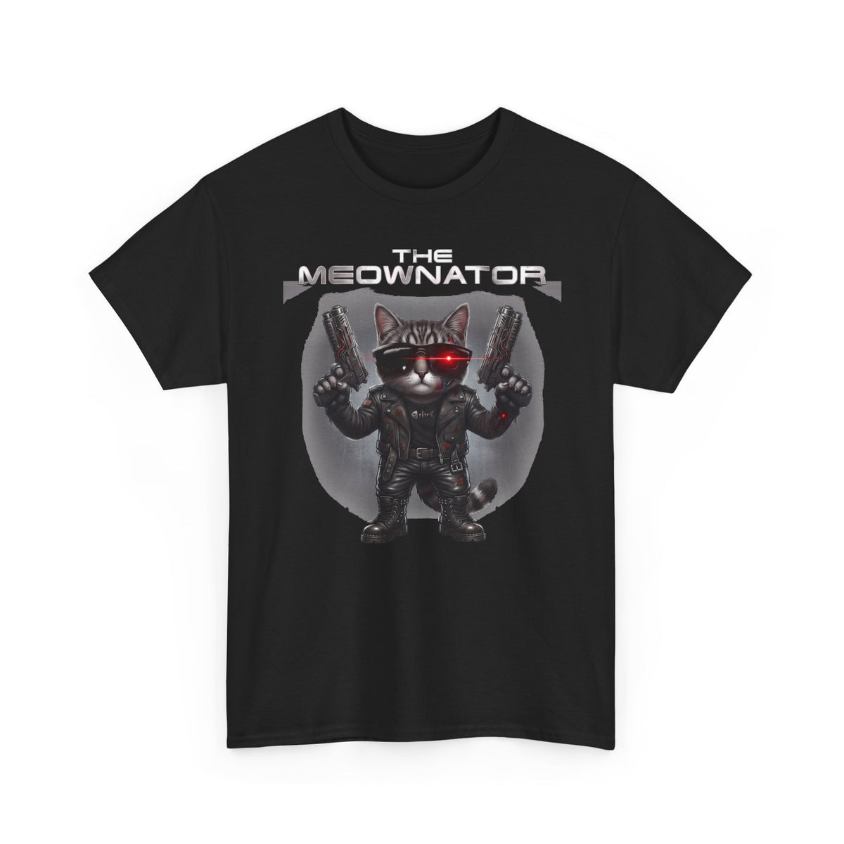 The Meownator T-Shirt — Funny Sci-Fi Cyborg Cat Parody Tee