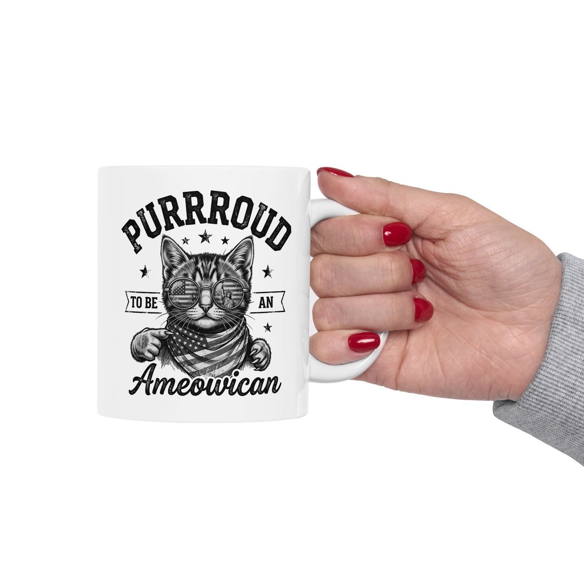 Purroud To Be An Ameowican Ceramic Mug