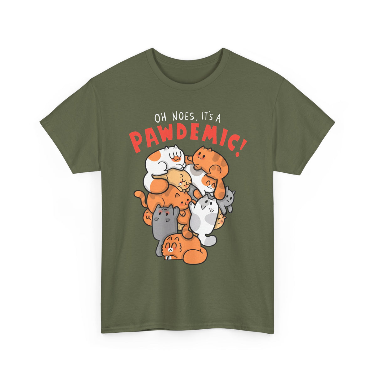 Pawdemic Cat T-Shirt – Cute Cat Pile Graphic Tee