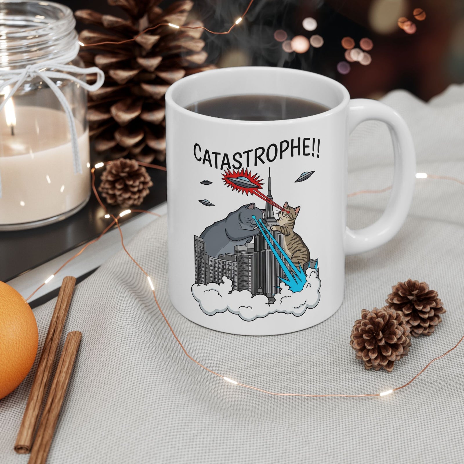 Catastrophe Cat Ceramic Mug