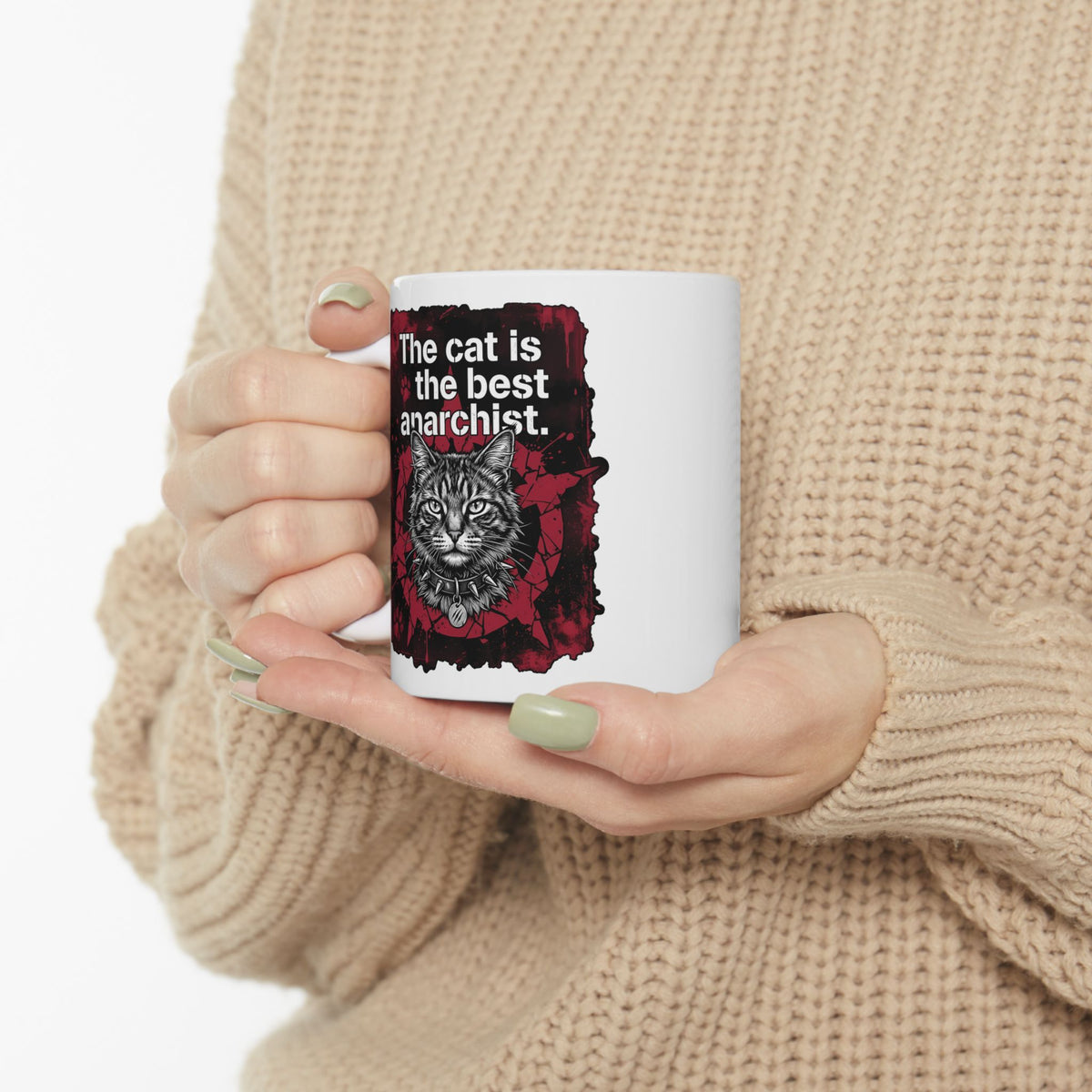 Anarchist Cat Ceramic Mug "The Cat Is the Best Anarchist"