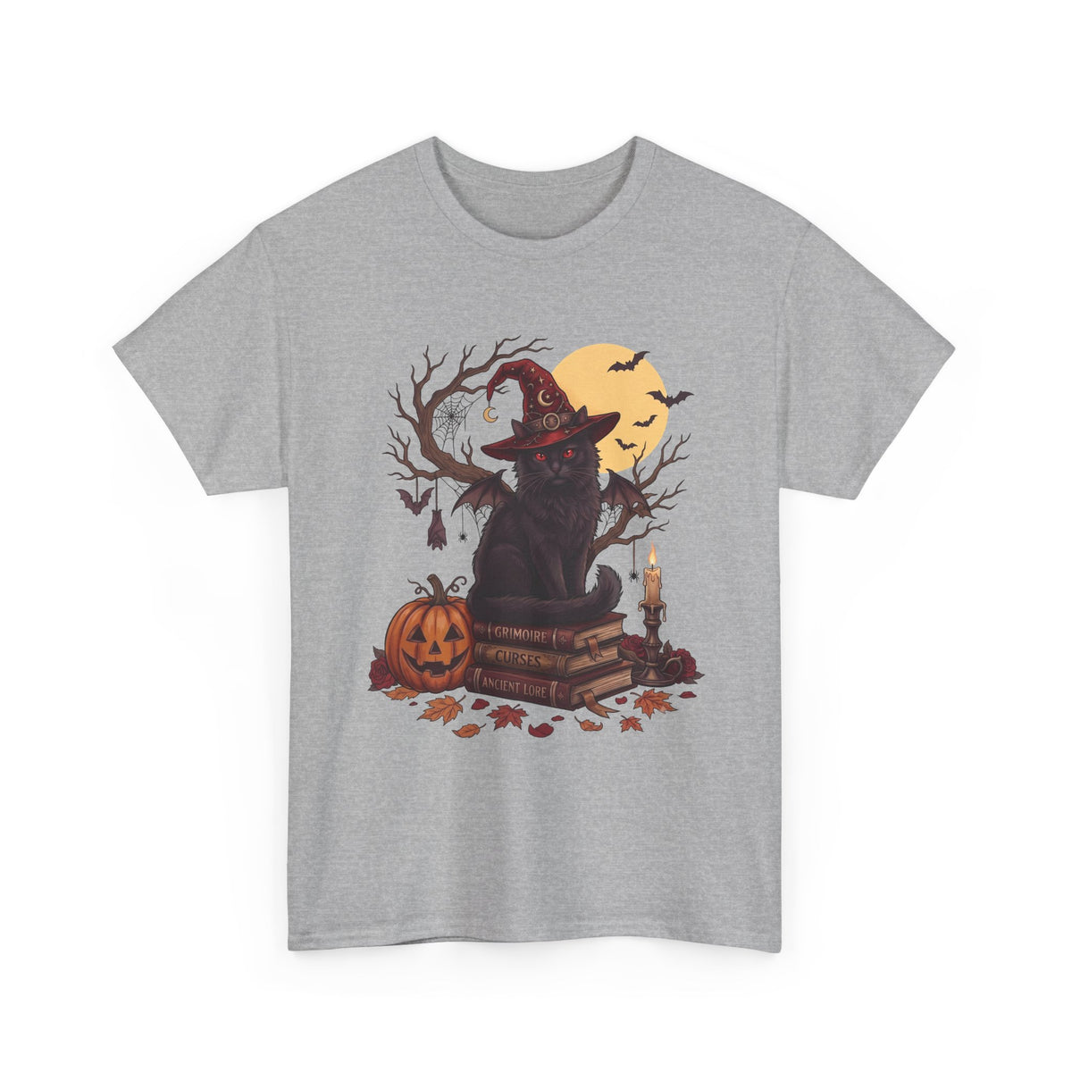 Ancient Lore Bat-Winged Black Cat Shirt — Gothic Witchy Halloween T-Shirt