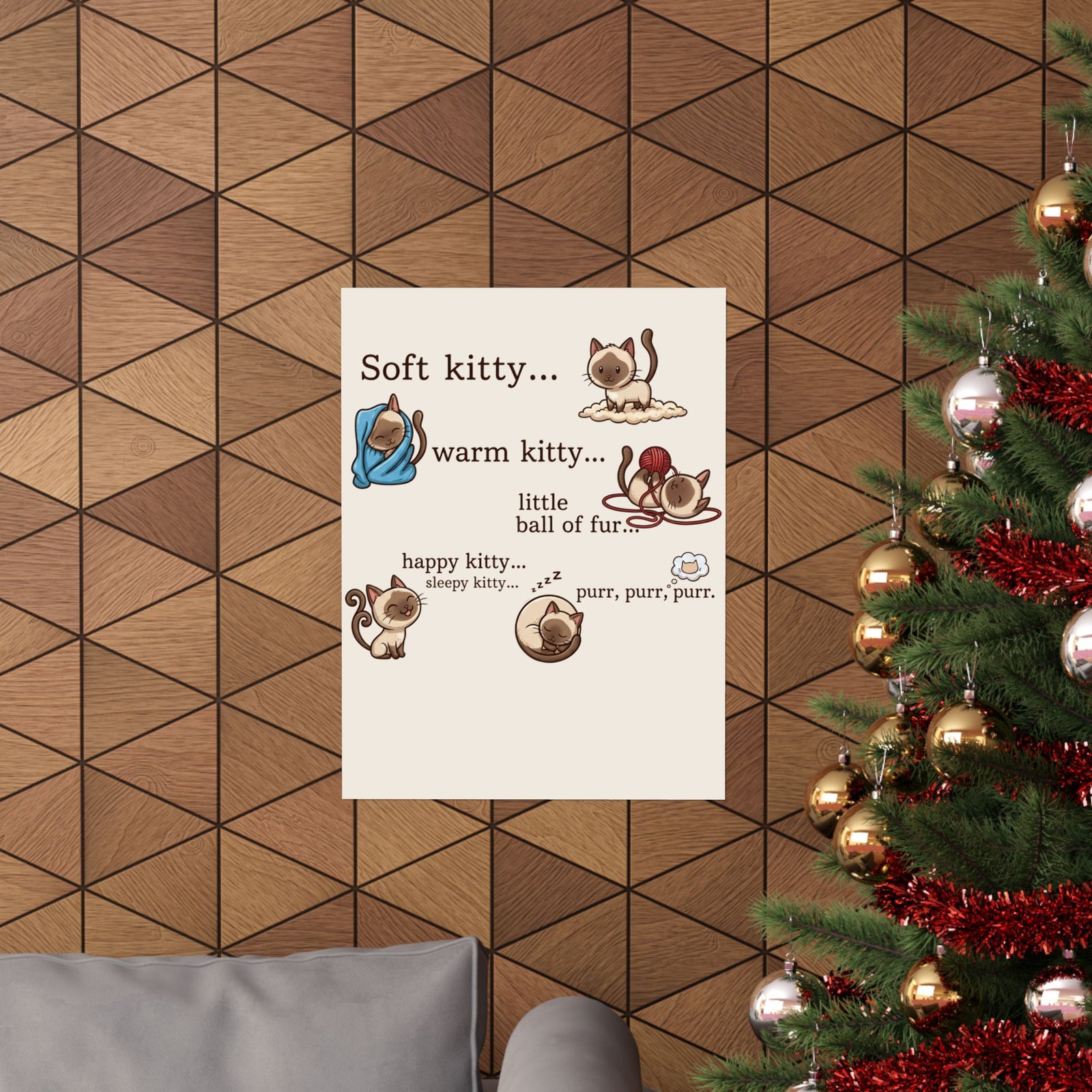 Soft Kitty Warm Kitty Poster — Cute Cat Lyrics Poster