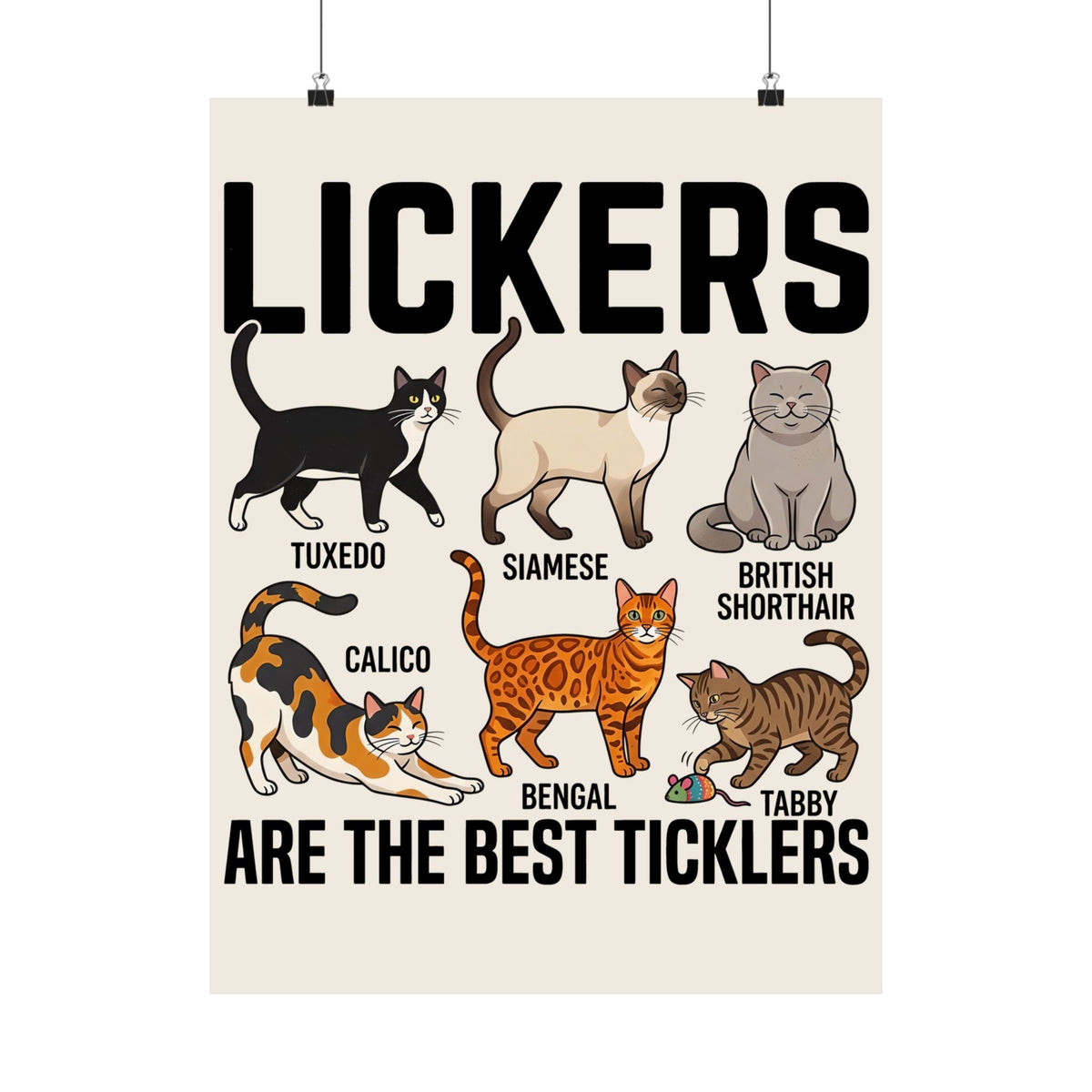 Cats Lickers Poster Funny Cat Lover Poster