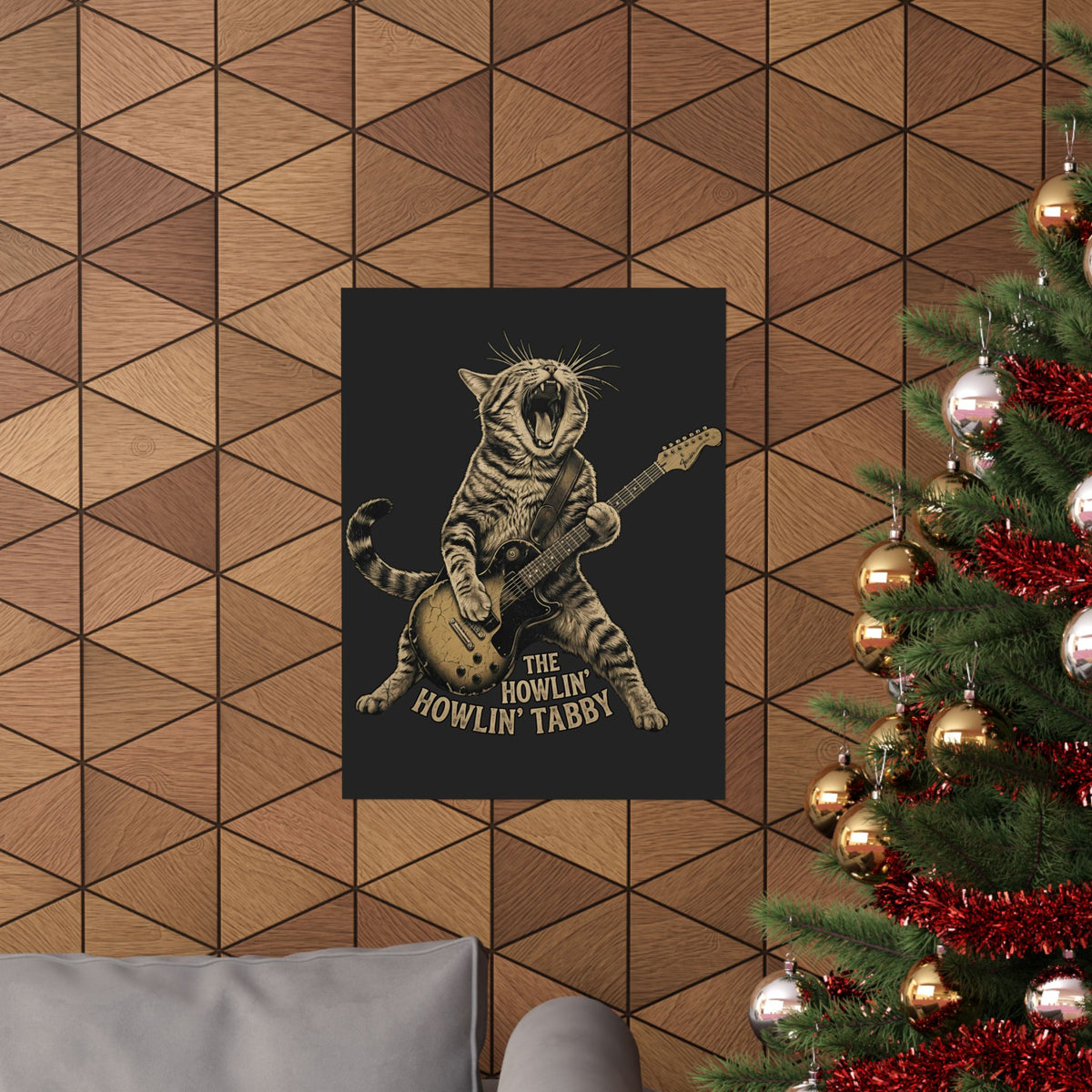 Howlin' Howlin' Tabby Poster — Retro Cat Graphic Poster