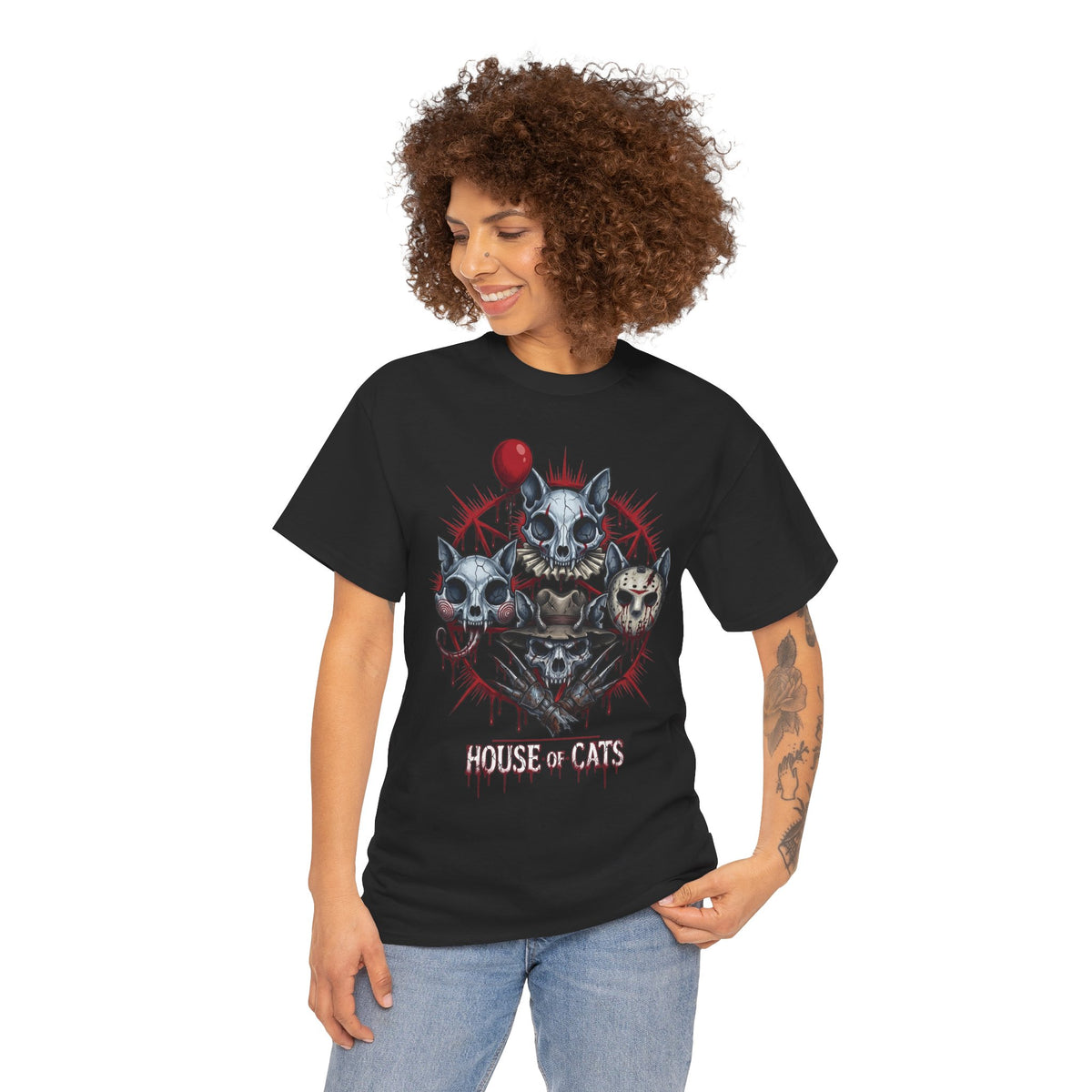 House Of Cats Horror Movie T-Shirt — Slashers Cat Skull Graphic Tee