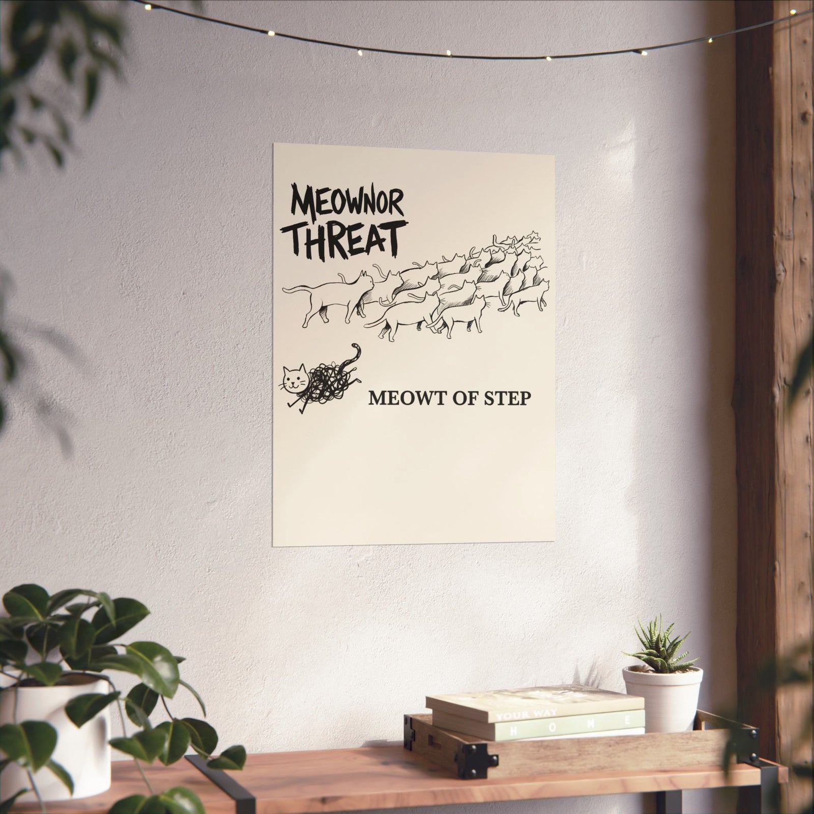 Meownor Thread Meowt Of Step Poster — Funny Cat Dance Graphic Poster