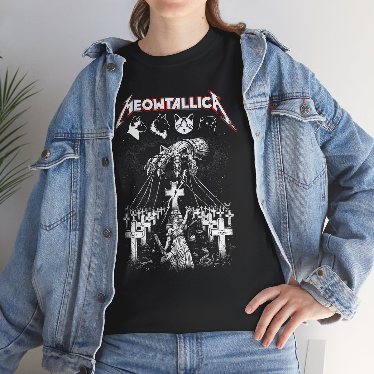 Meowtallica Graphic Tee — Metal Cat Band T-Shirt
