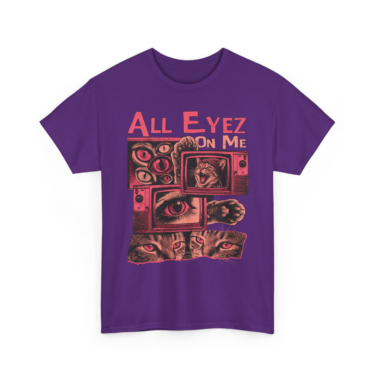 All Eyez On Me T-Shirt — Funny Retro TV Cat Graphic Tee