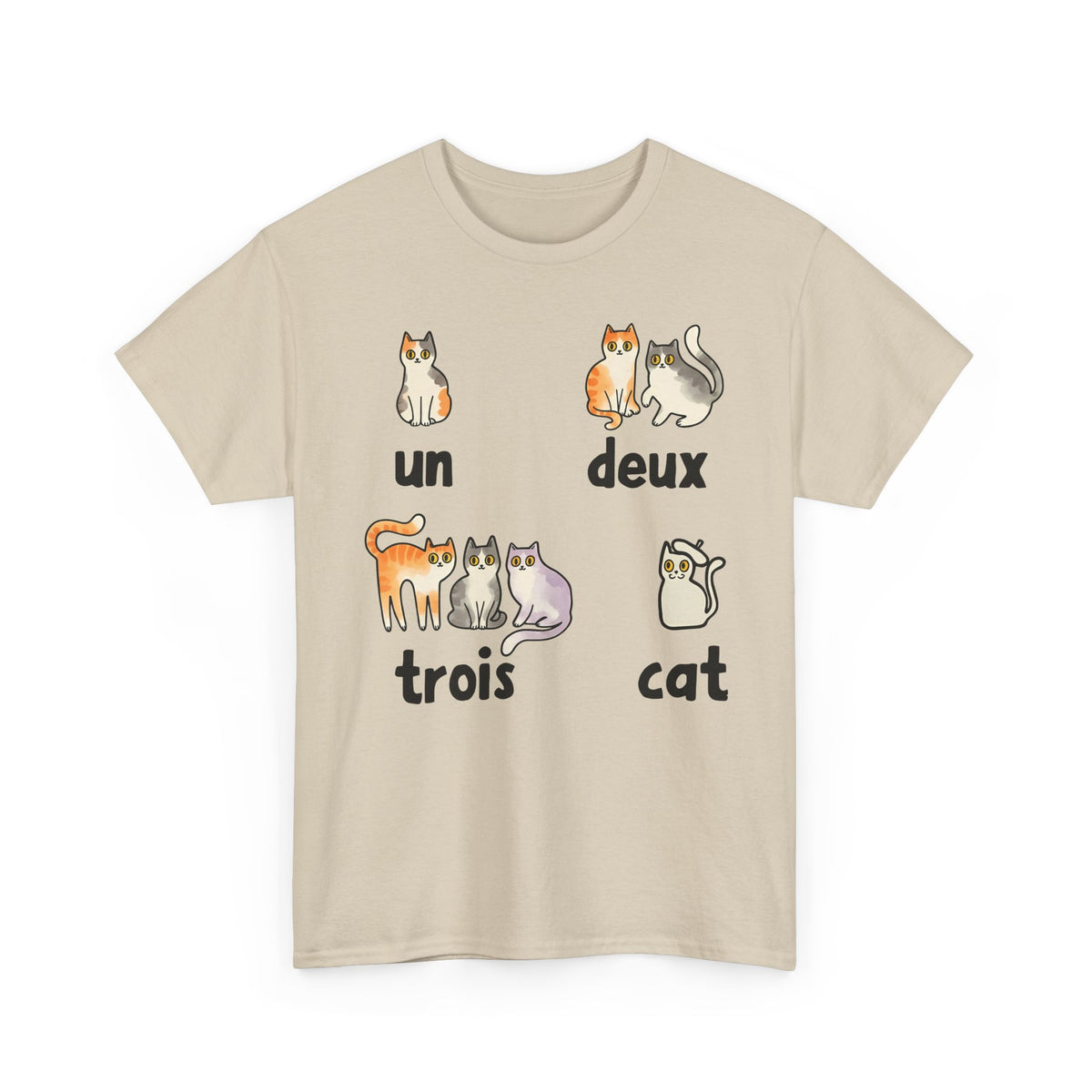 Un Deux Trois Cat T-Shirt — Cute French Cat Graphic Tee