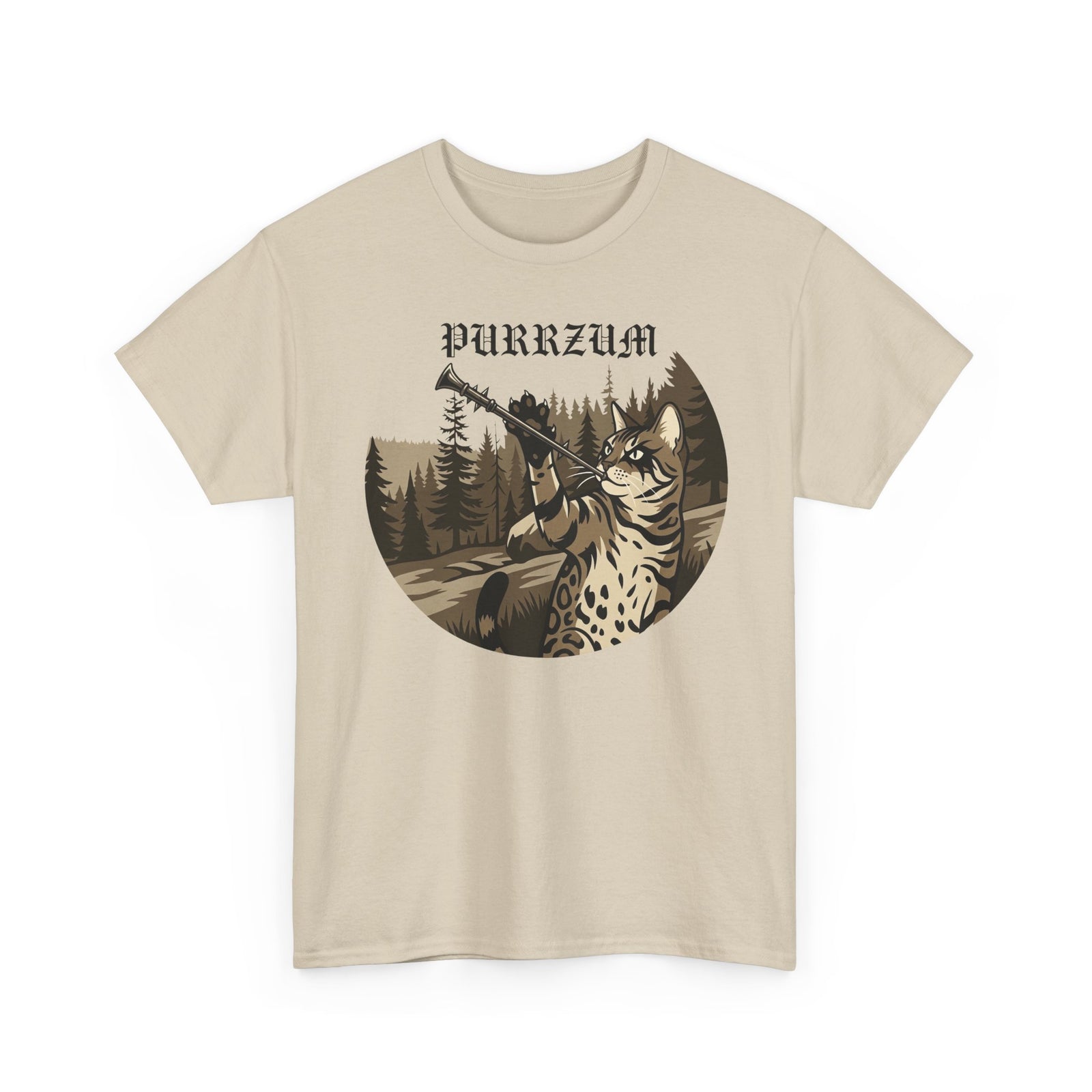 Funny Black Metal Cat Shirt | Purrzum Corpse Paint T-Shirt