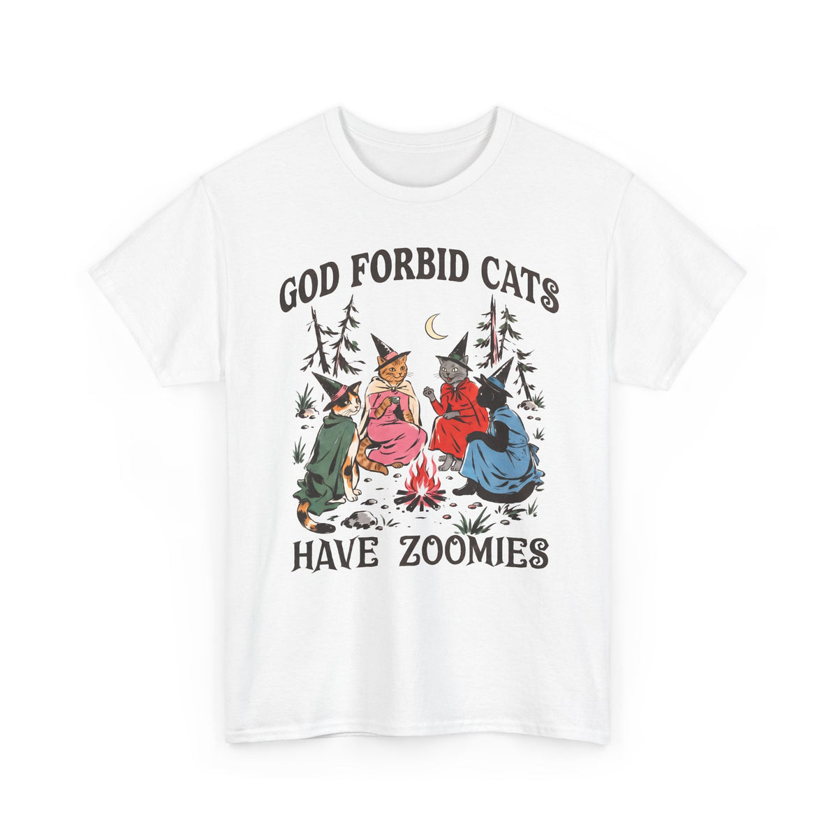 God Forbid Cats Have Zoomies Witch Coven Shirt — Funny Vintage Cat T-Shirt