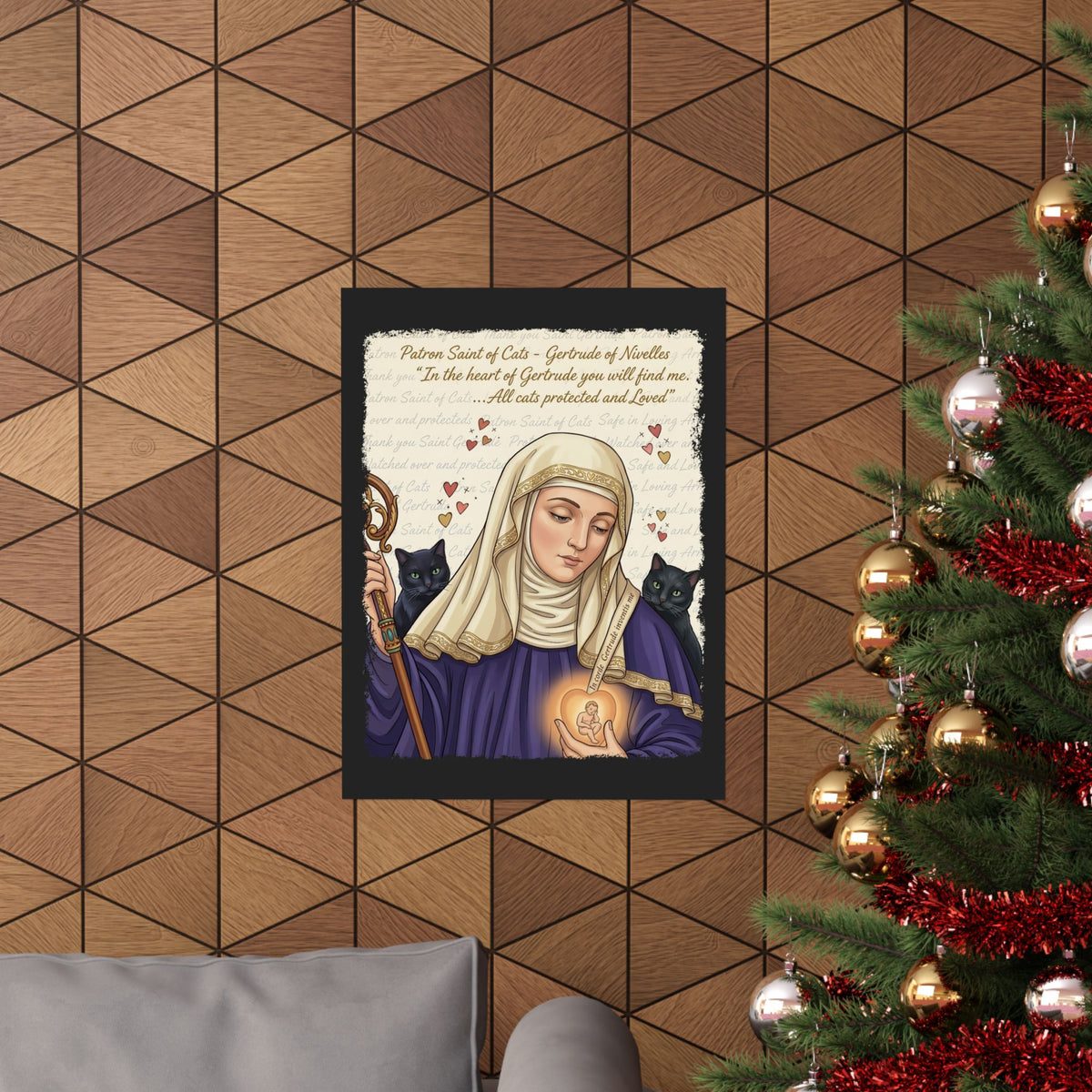 Gertrude of Nivelles "All Cats Protected and Loved" Poster