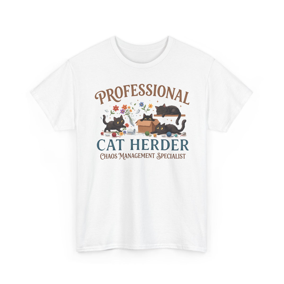 Professional Cat Herder T-Shirt — Funny Chaos Management Specialist Tee