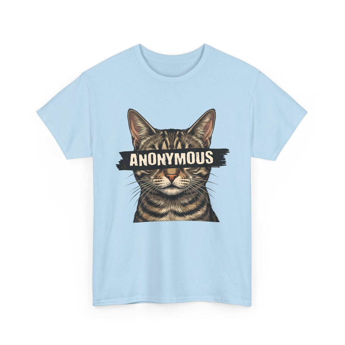 "Anonymous" Censored Cat T-Shirt, Edgy Feline Graphic Tee