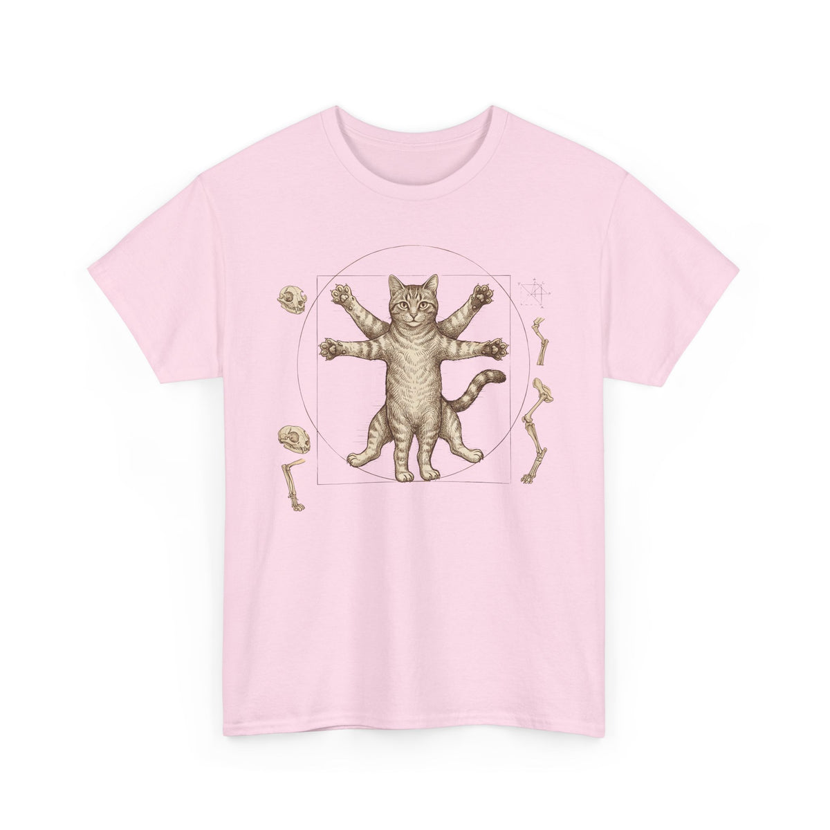 Vitruvian Cat T-Shirt — Anatomical Cat Art Tee