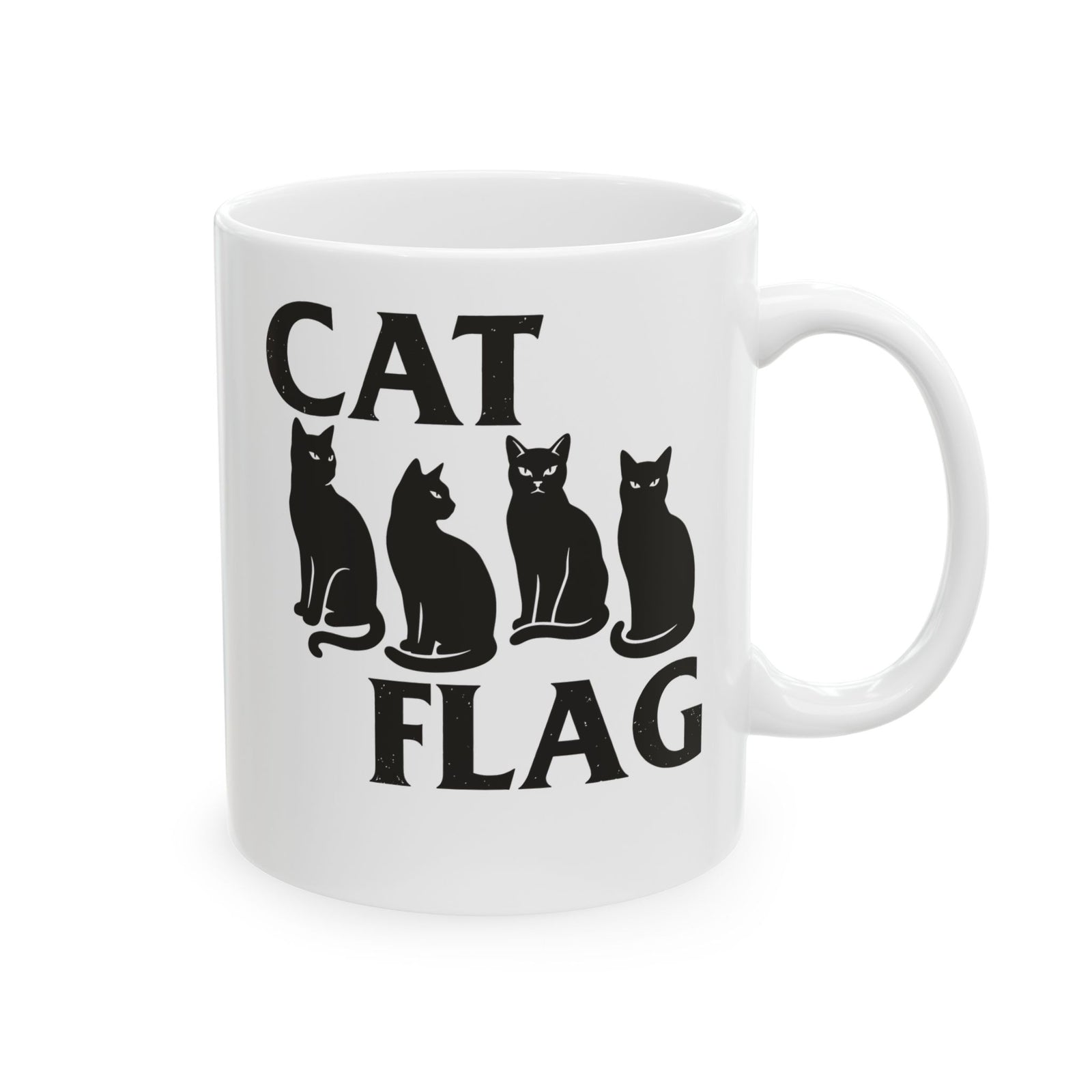 Cat Flag Ceramic Mug Feline Graphic Mug