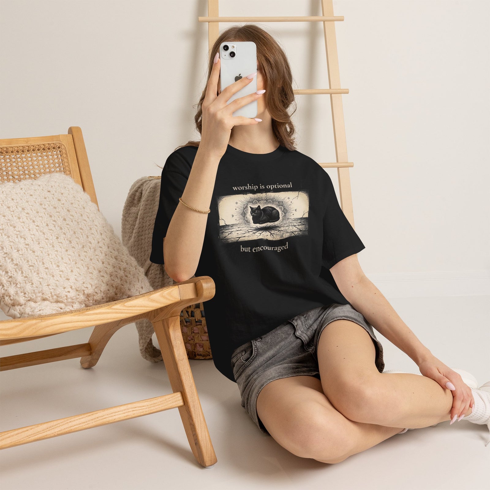 Worship Is Optional But Encouraged Cat T-Shirt