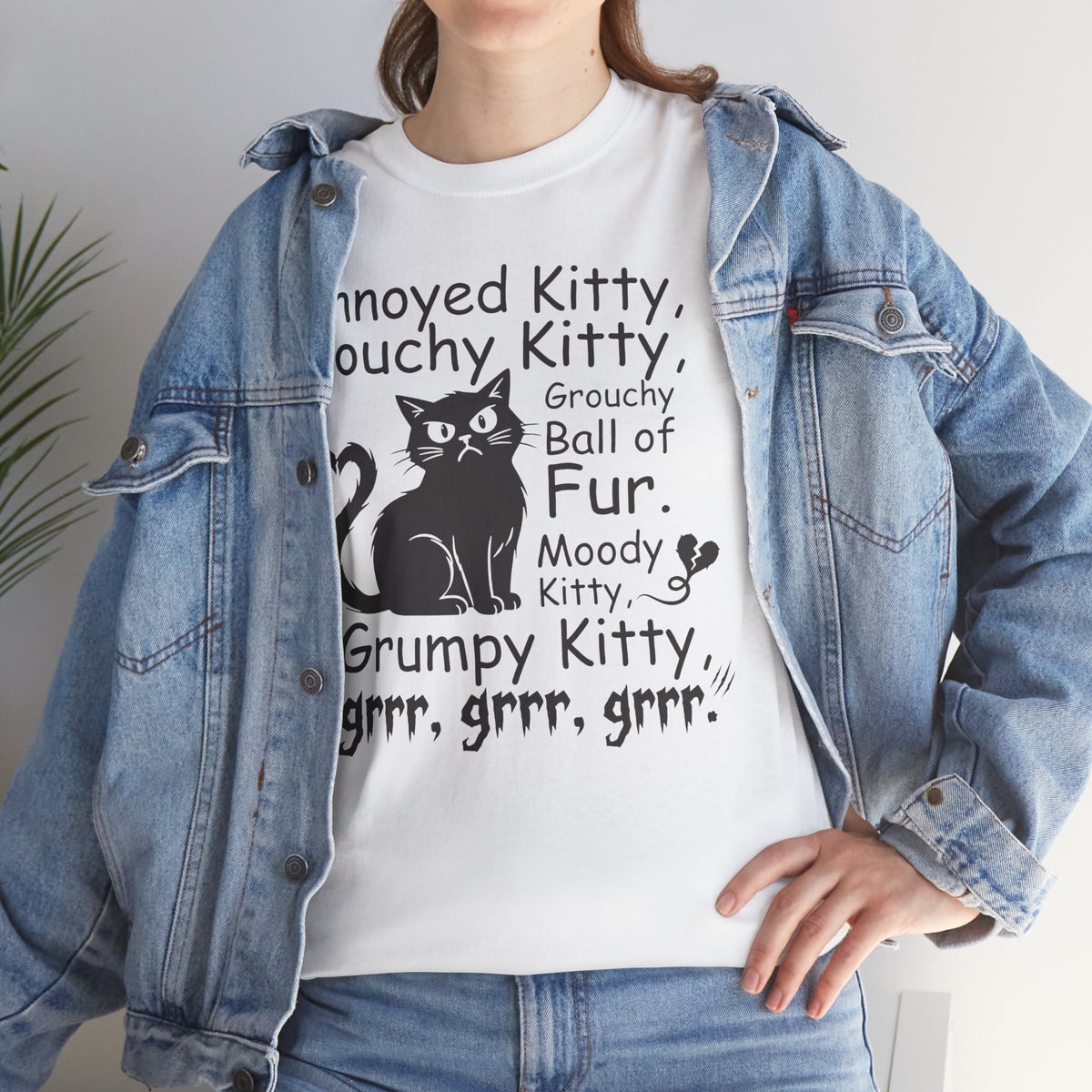 Grouchy Ball of Fur T-Shirt — Annoyed Kitty, Touchy Kitty Graphic Tee