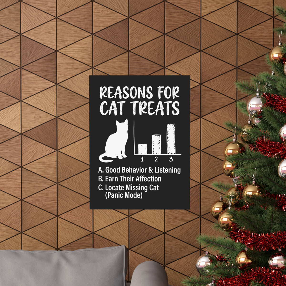 Reasons For Cat Treats Poster — Cute Cat Lover Poster