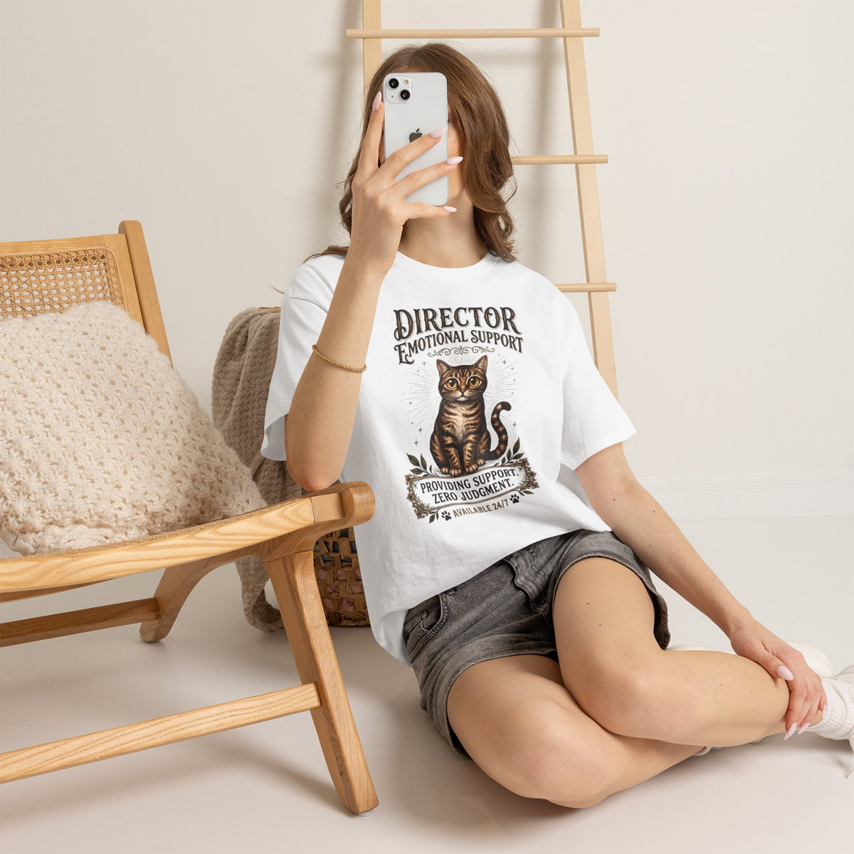 Director Emotional Support Cat T-Shirt — Vintage Tabby Feline Apparel