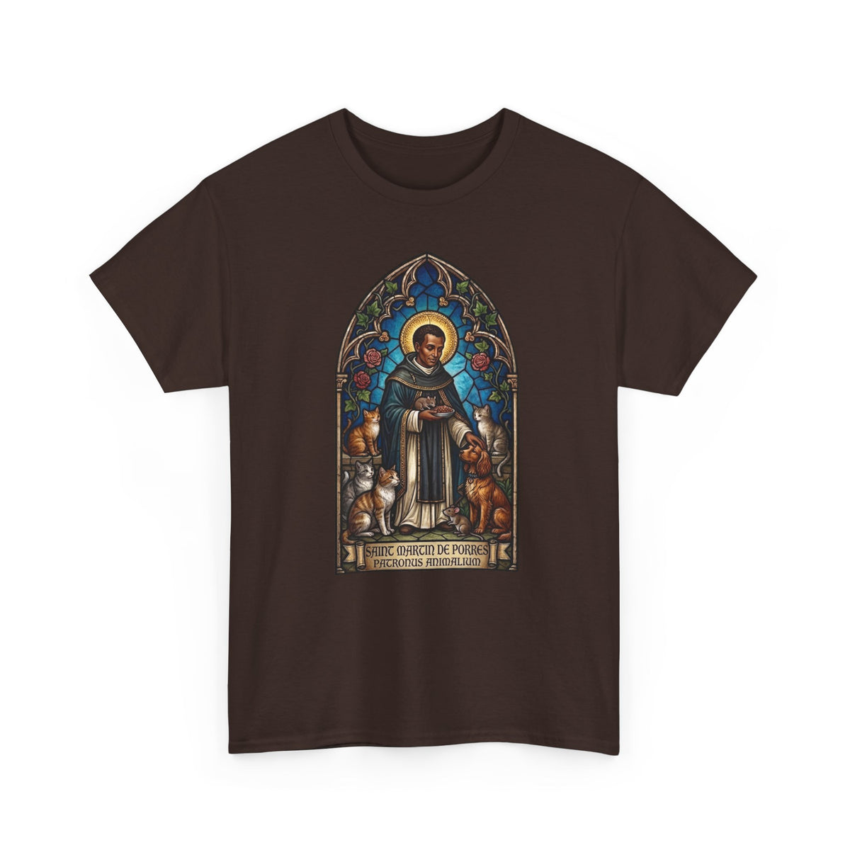Saint Martin de Porres Cat Lovers T-Shirt — Patron of Animals Tee