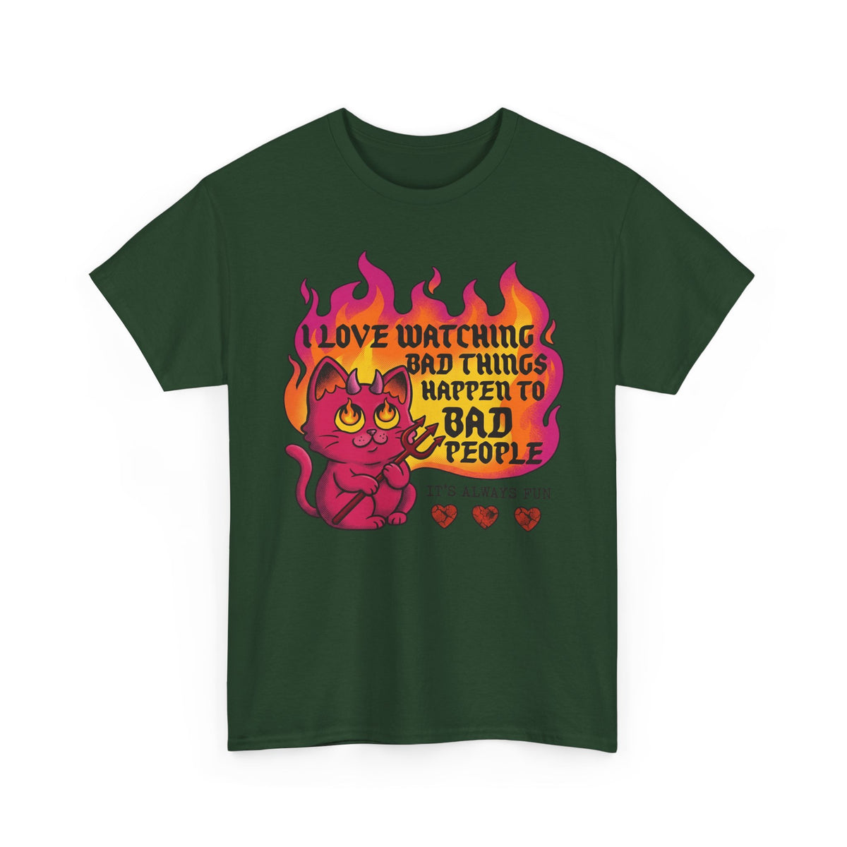 Evil Cat 'I Love Watching Bad Things' T-Shirt