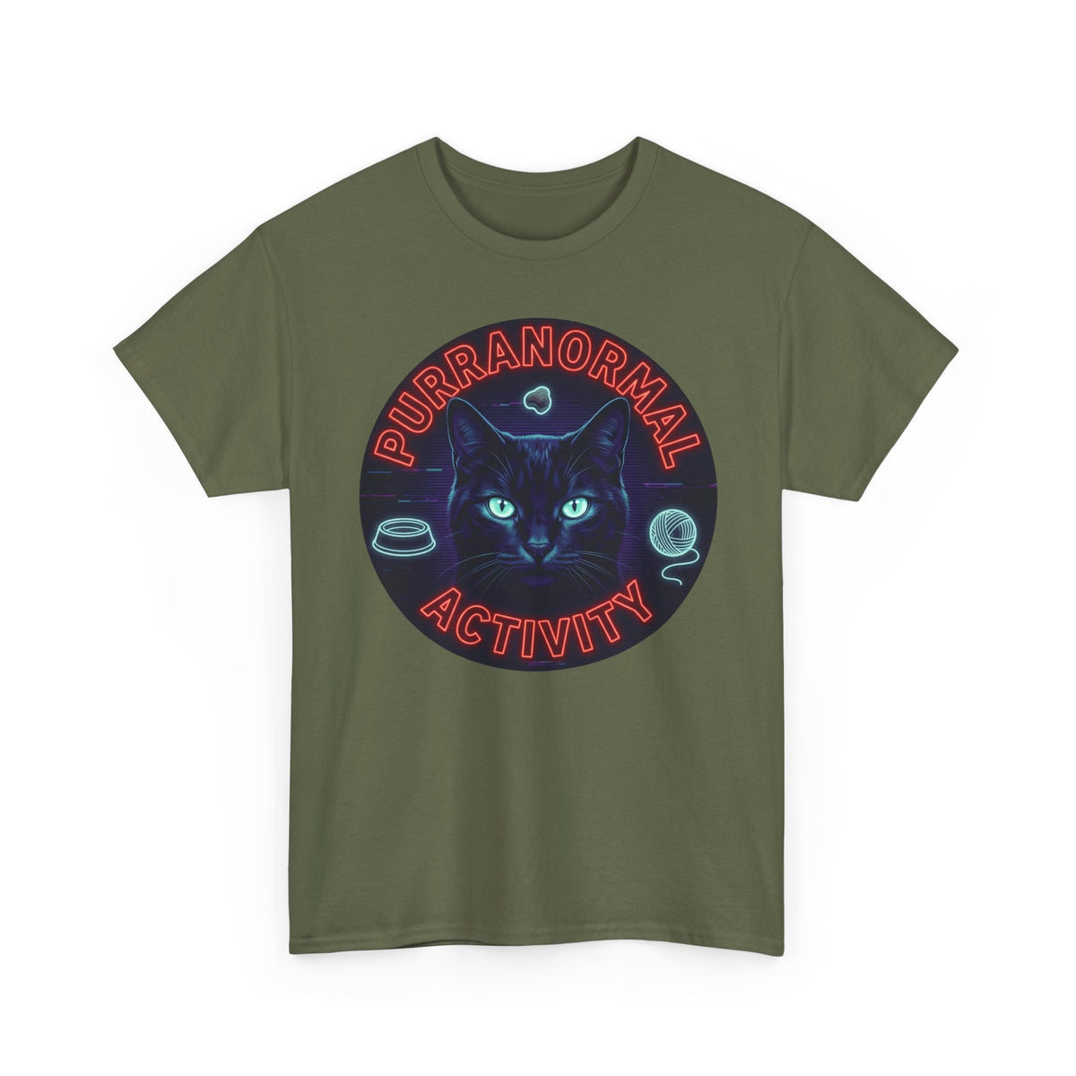 Purranormal Activity Cat T-Shirt — Neon Psychic Cat Tee