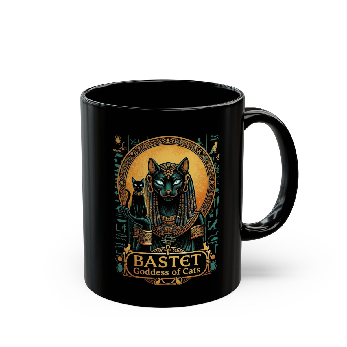 Bastet Goddess of Cats Black Mug