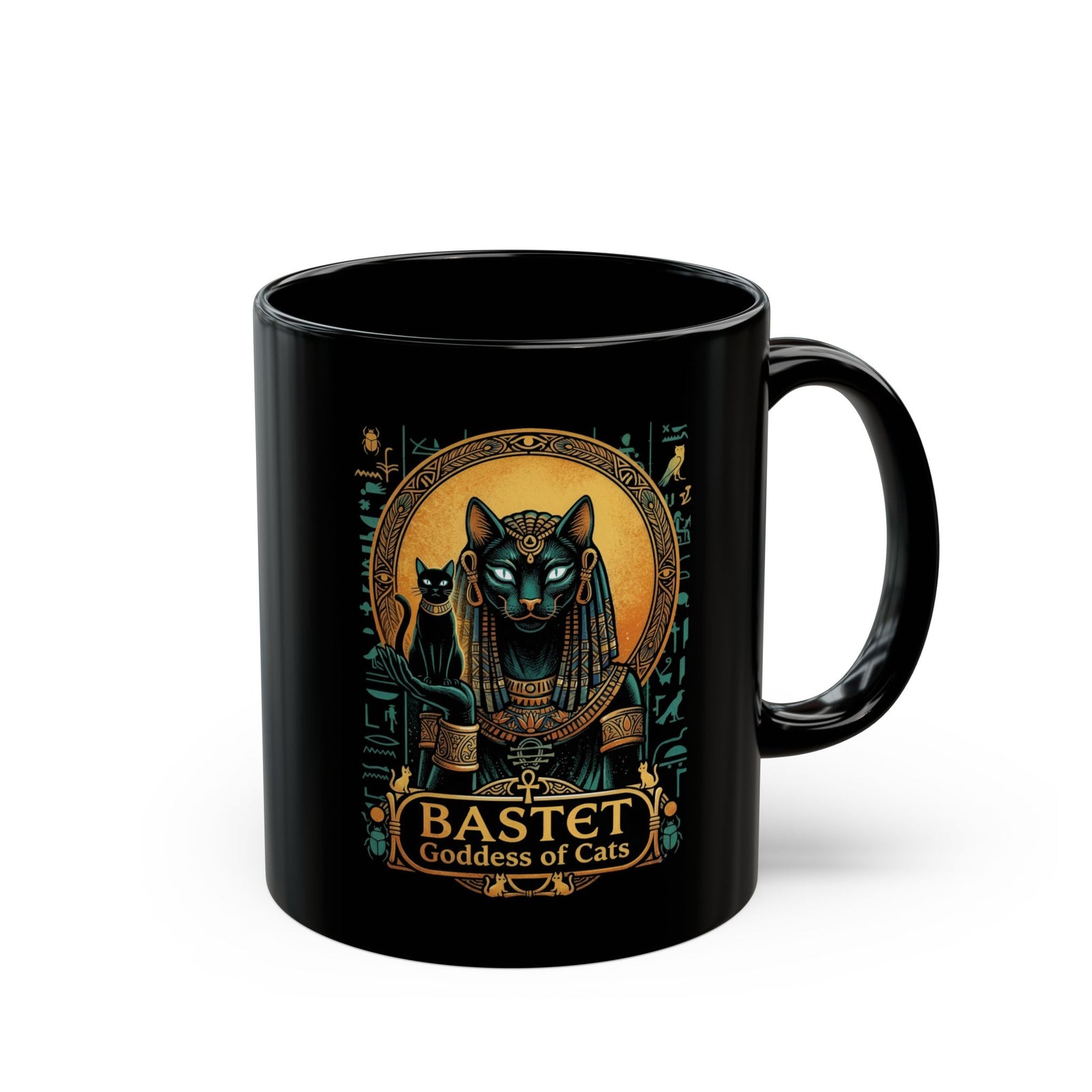 Bastet Goddess of Cats Black Mug