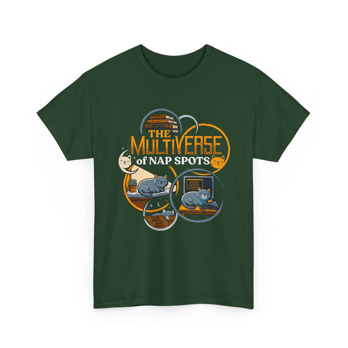Multiverse Nap Spots Cute Cat T-Shirt — Cute Cat Nap Graphic Tee