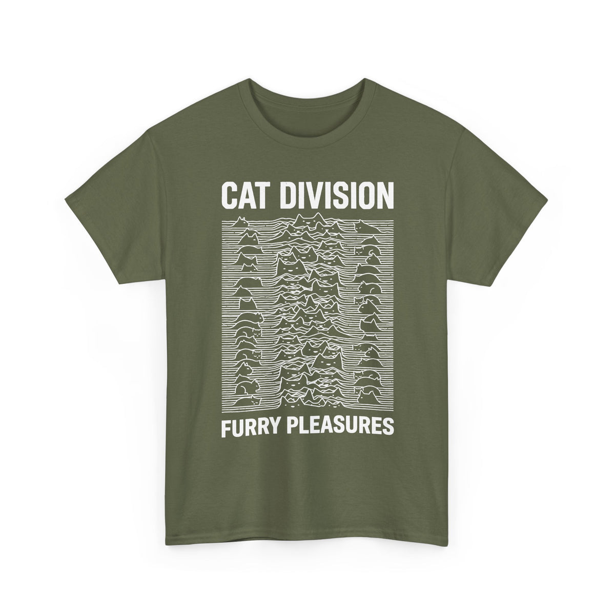 Cat Division Tee — "Furry Pleasures" Graphic Cat Silhouette Shirt