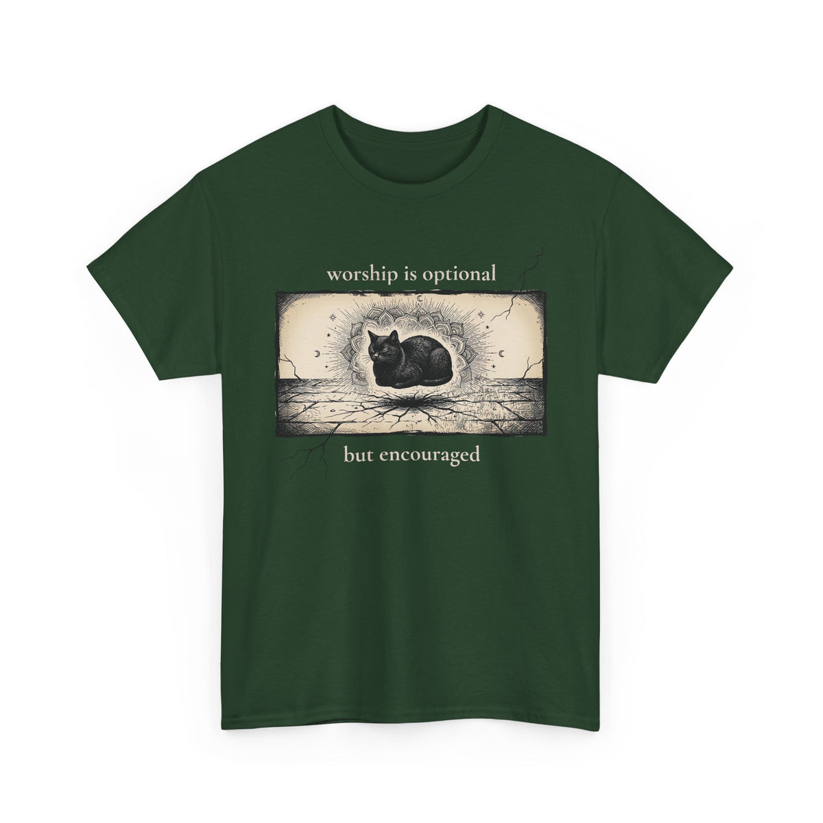 Worship Is Optional But Encouraged Cat T-Shirt