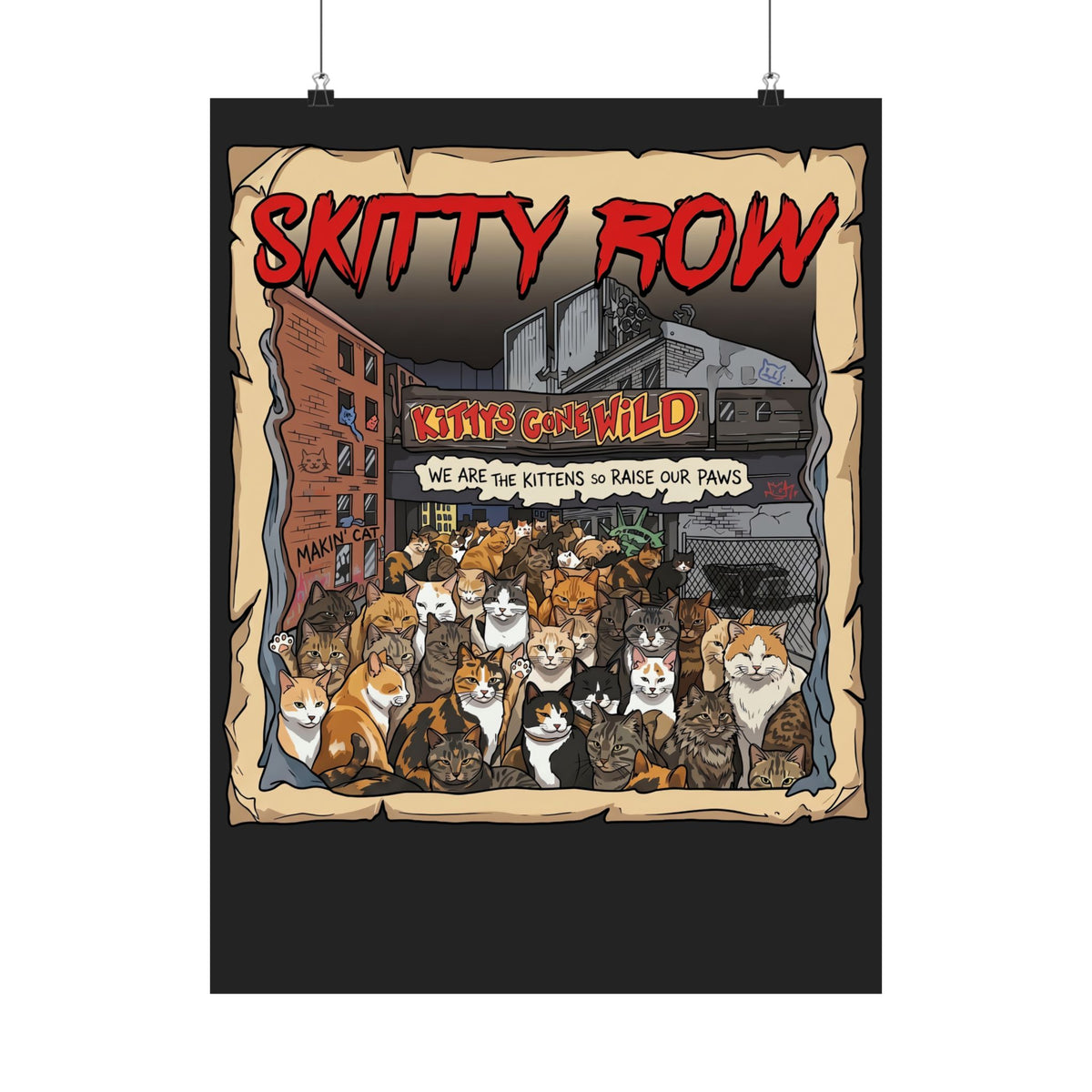 Skitty Row Cat Parody Poster