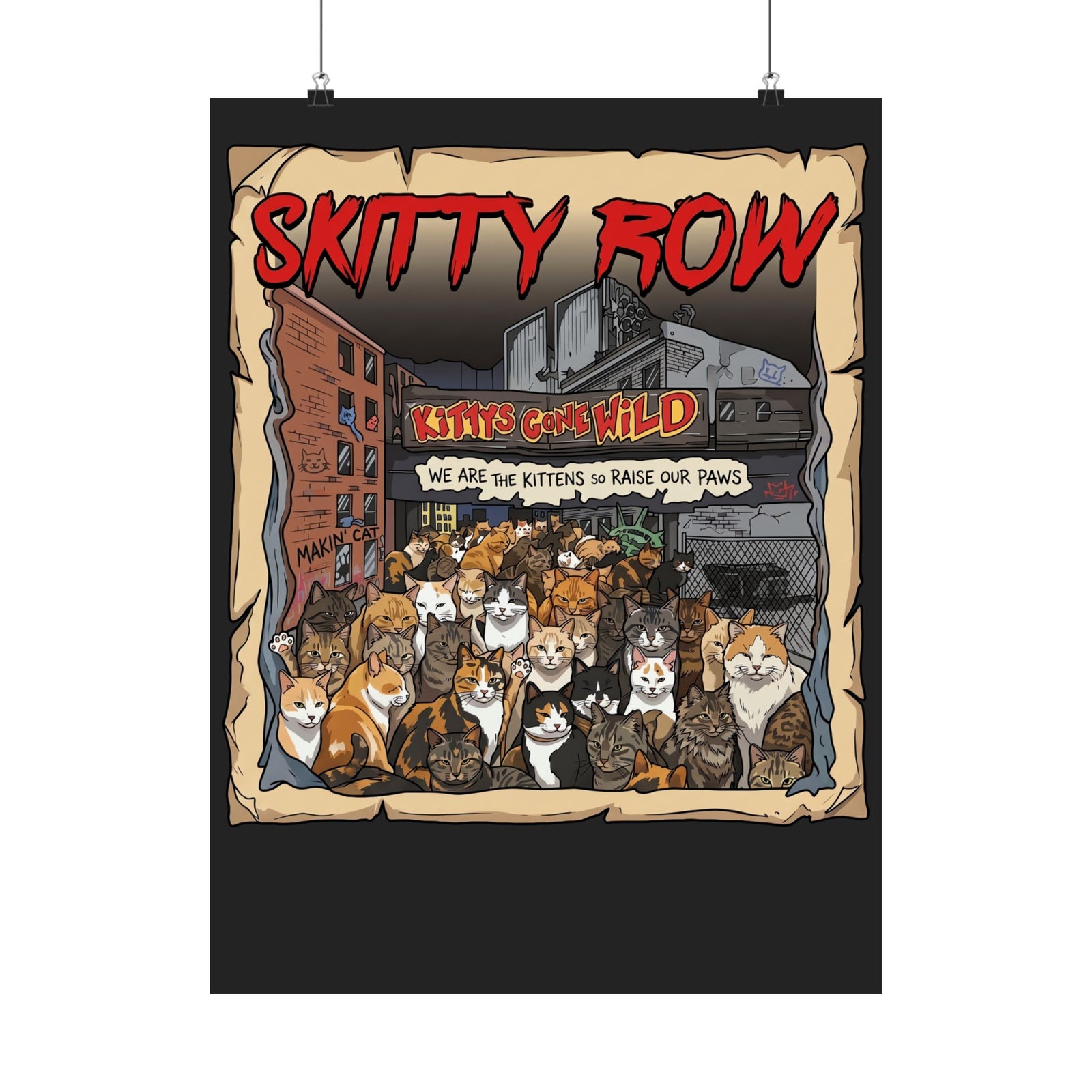 Skitty Row Cat Parody Poster