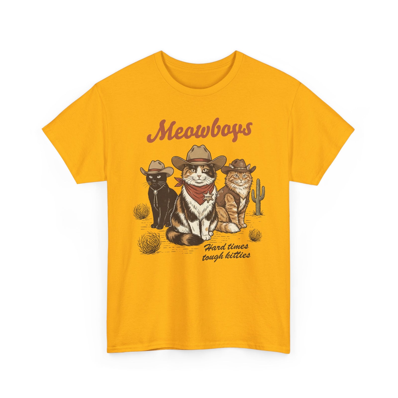 Meowboys Cat Cowboy T-Shirt — Funny Western Cat Tee for Cat Lovers
