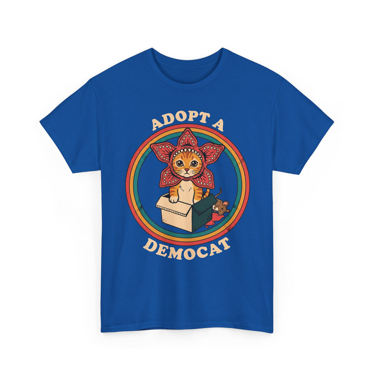 Adopt A Democat T-Shirt — Stranger Things Parody Orange Tabby Tee