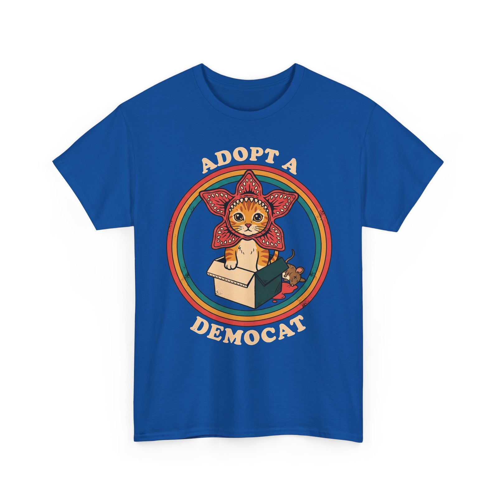 Adopt A Democat T-Shirt — Stranger Things Parody Orange Tabby Tee