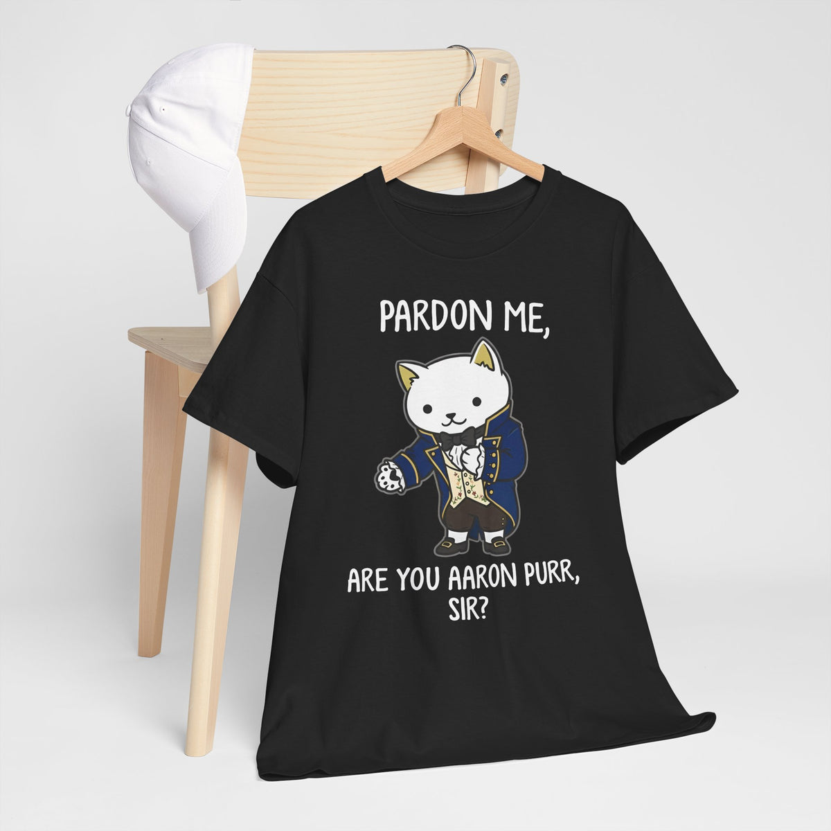 Pardon Me Are You Aaron Purr Cat T-Shirt — Funny Cat Quote Tee