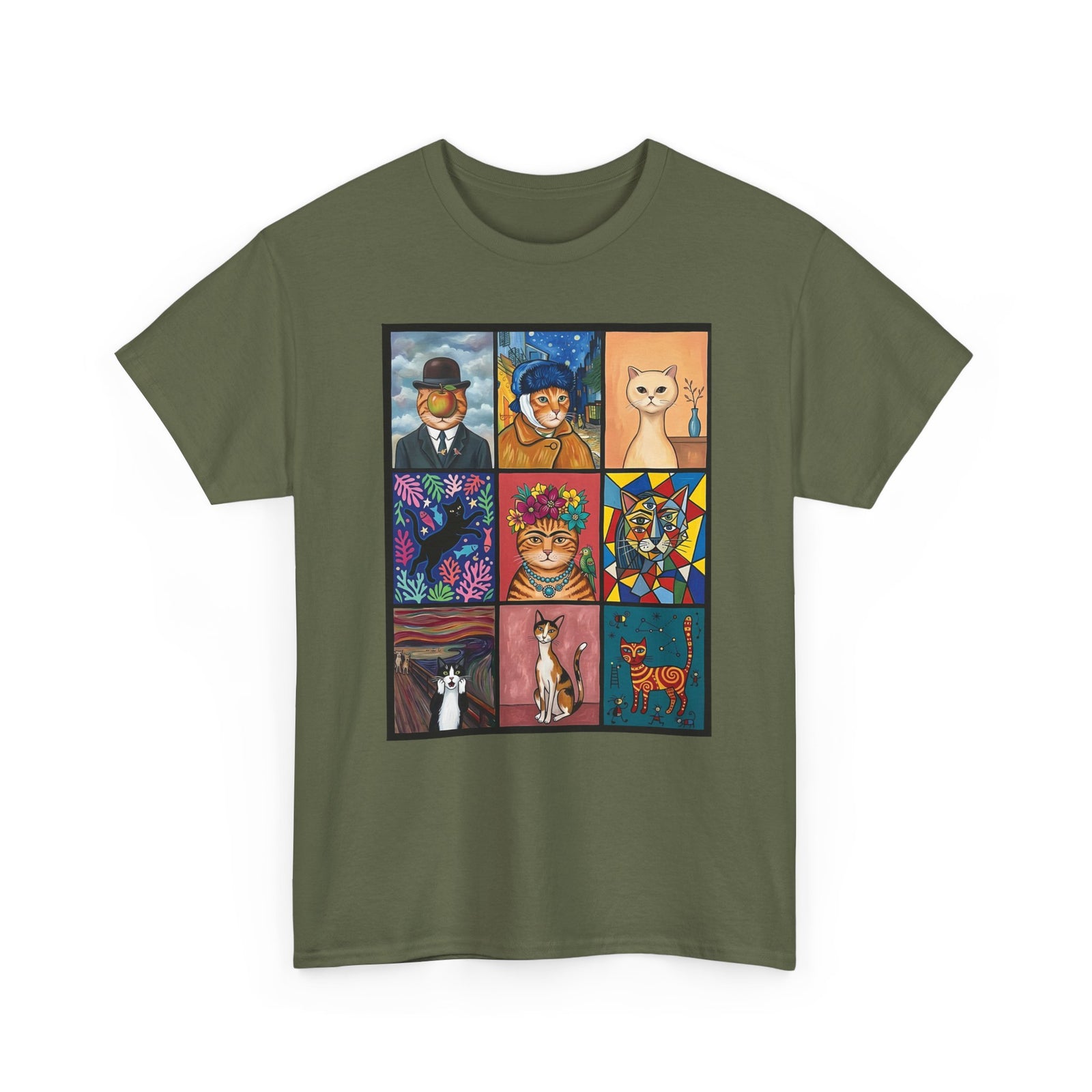 Cats & Art Graphic T-Shirt — Artworks and Cats Design