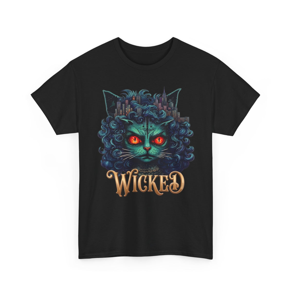 Wicked Green Witch Cat Broadway Shirt — Spooky Musical Parody T-Shirt