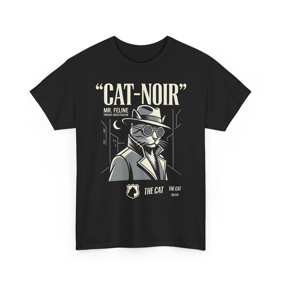 Detective Cat T-Shirt — Vintage Noir Graphic Tee
