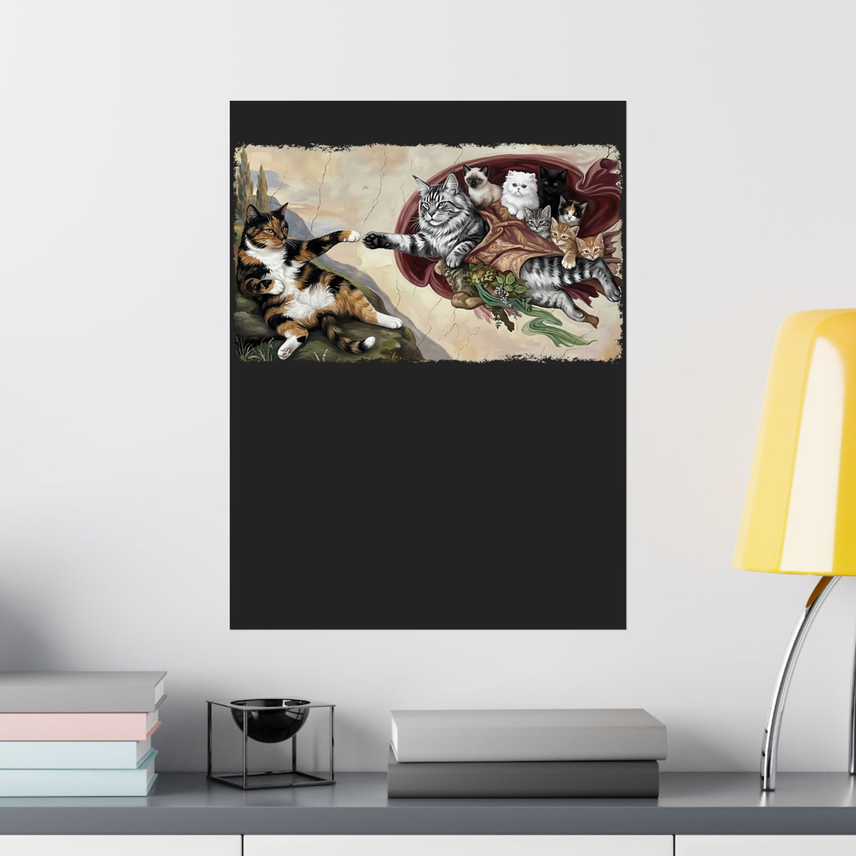 The Creation of Adam Cats Poster