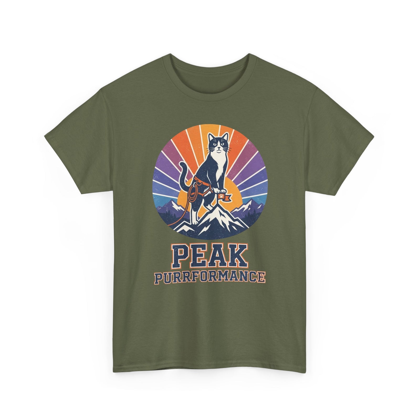Cat Hiking Tee — "Peak Purformance" Outdoor Adventure Shirt