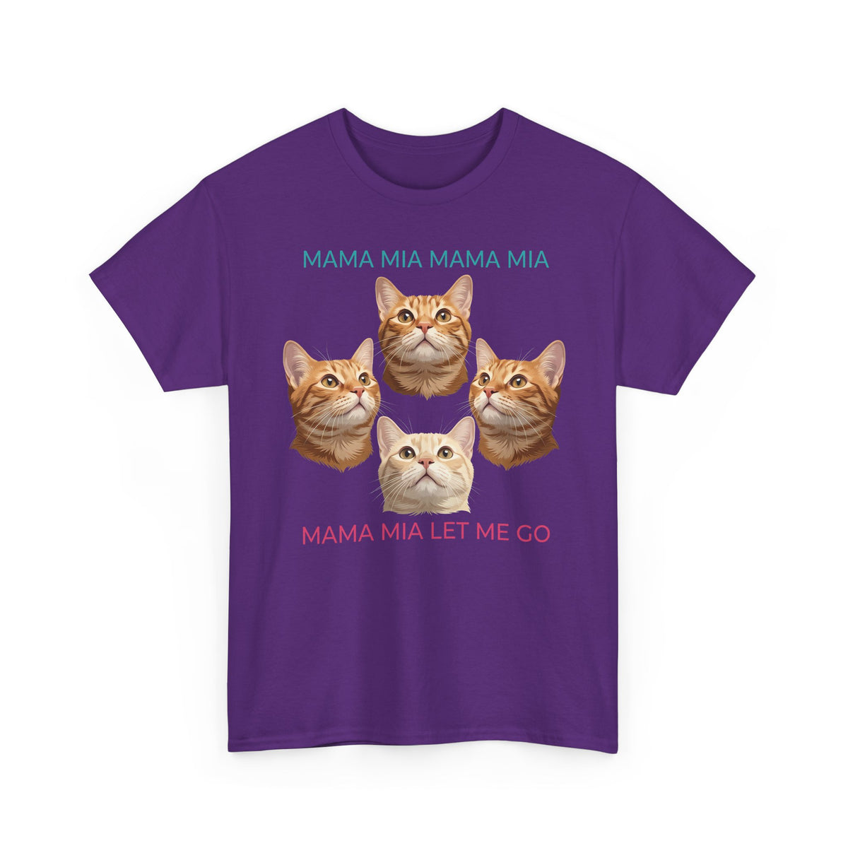 Funny Cat Rock Band T-Shirt — "Mamma Mia Let Me Go" Parody