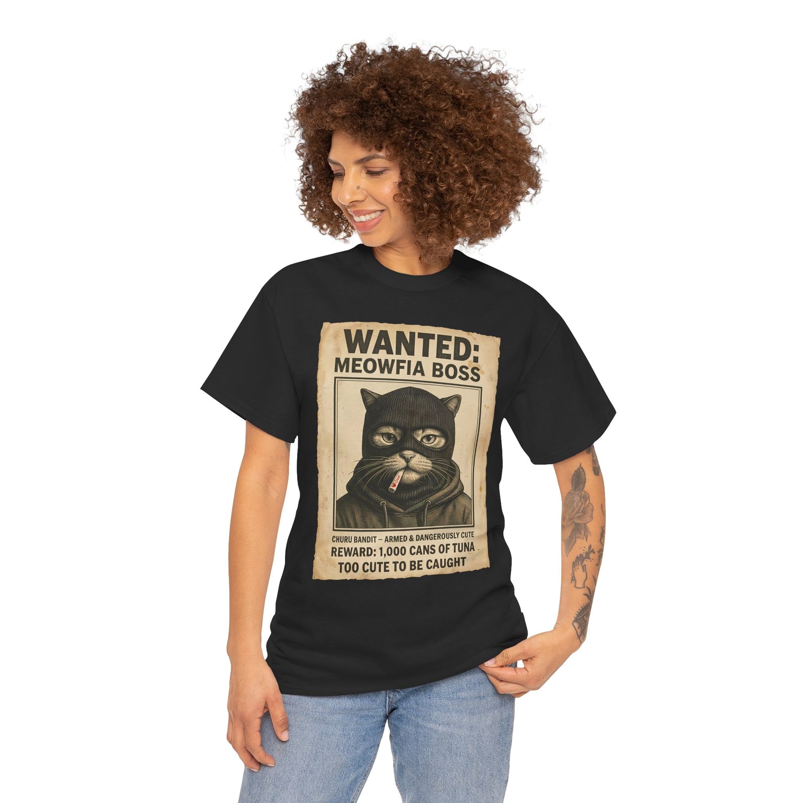 "Meowfia Boss" Wanted Poster Funny Cat T-Shirt