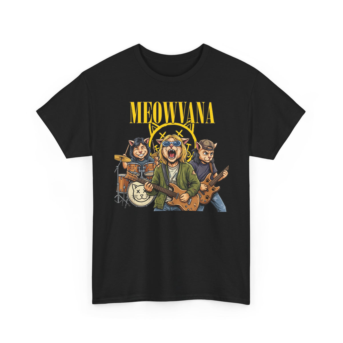Meownirvana Cat Rock Band Tee
