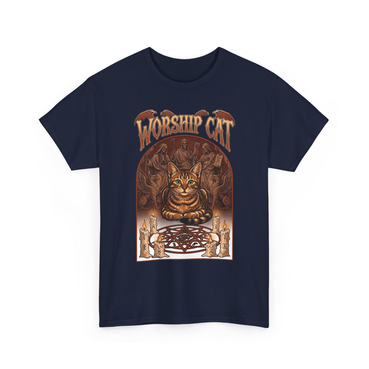 Worship Cat T-Shirt — Cute Cat Faith Graphic Tee
